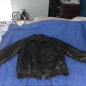 black leather jacket